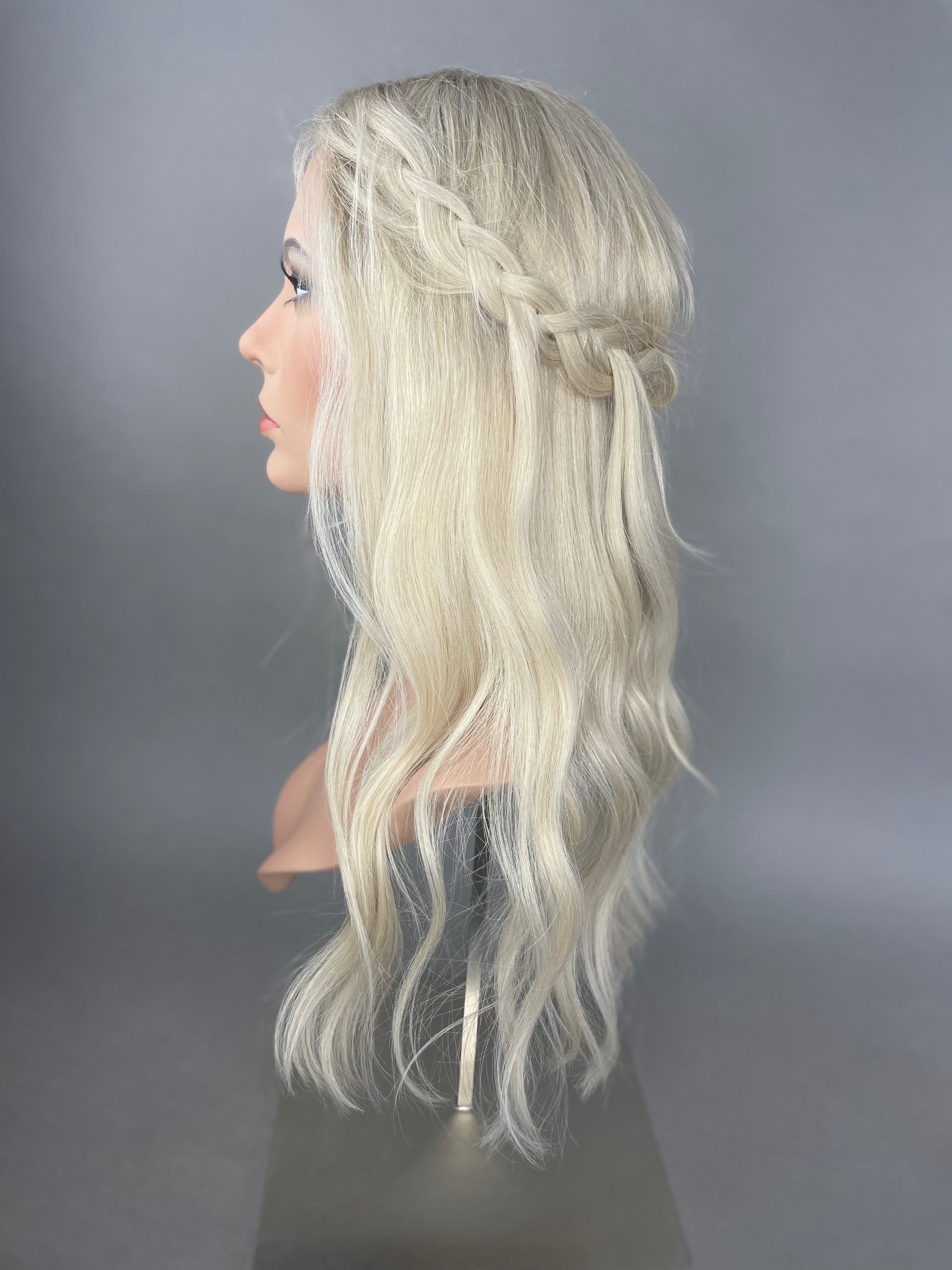 Echthaar Perücke Aschblond