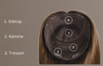 Hairpiece/topper black made of human hair